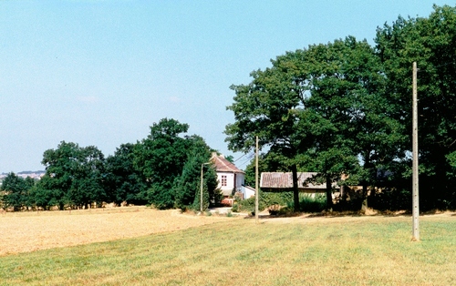 Hoeve Prinsenhof voor de restauratie, onderdeel van een 19de-eeuws landbouwlandschap