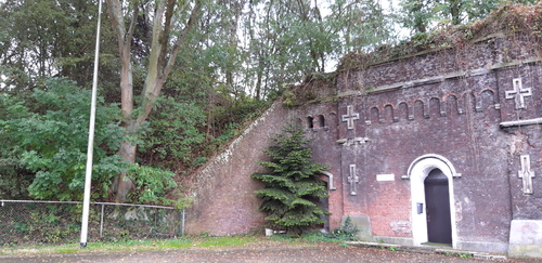 Antwerpen Schansstraat fort VIII: rechter caponnière aansluitend op de wal van het hoofdfront